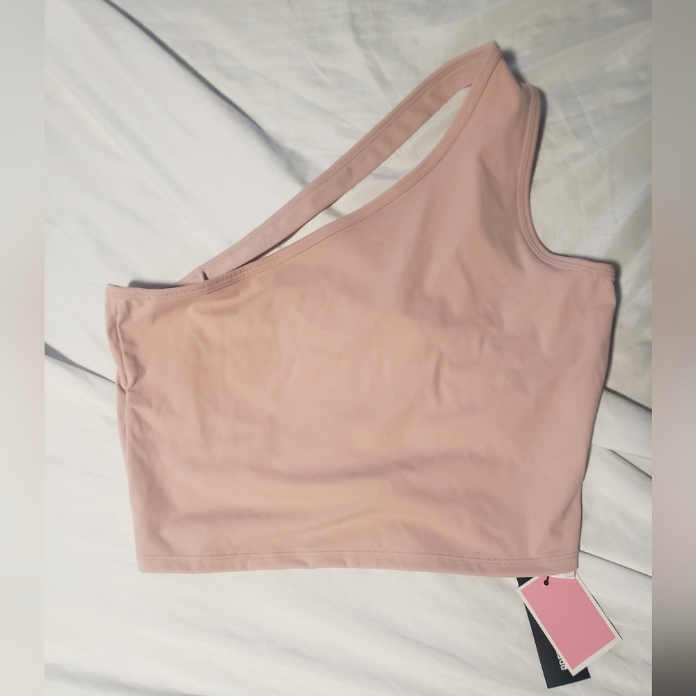 One-Shoulder Pink Crop Top